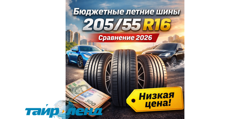 Сравнение бюджетных летних шин 205/55 R16 2026 года