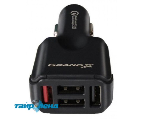Зарядное устройство Grand-X CH-09 (Quick Charge QС3.0 1xUSB 3.6V-12V 3A-1,5A, 3xUSB 5V 4,8A)
