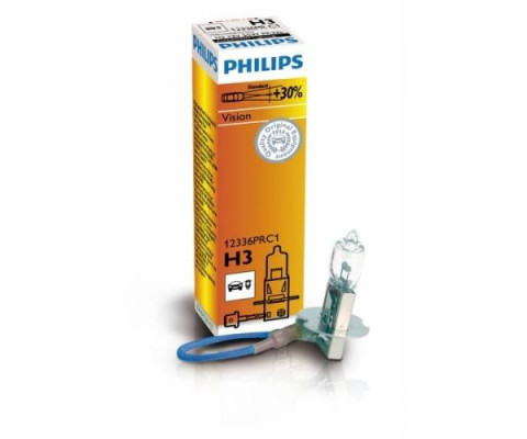 Лампа галогенная Philips H3 Vision, 3200K, 1шт/картон 12336PRC1