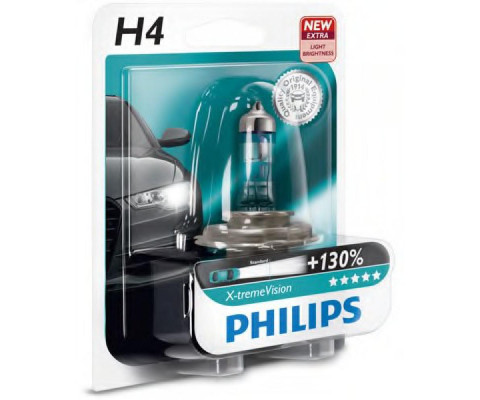 Лампа галогенная Philips H4 X-treme VISION +130%, 1шт/блистер 12342XV+B1 Лампа галогенная Philips H4 X-treme VISION +130%, 1шт/блистер 12342XV+B1