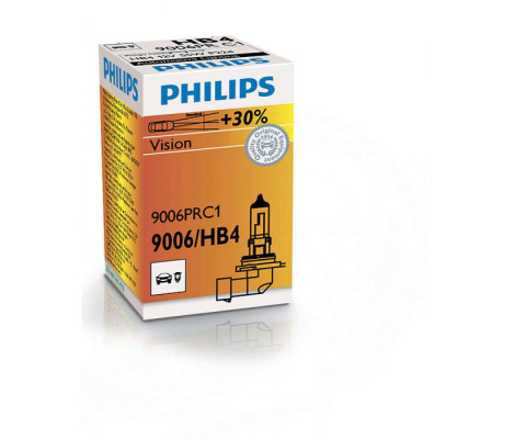 Лампа галогенная Philips HB4 Vision, 3200K, 1шт/картон 9006PRC1 Лампа галогенная Philips HB4 Vision, 3200K, 1шт/картон 9006PRC1