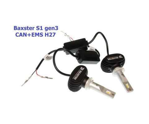 Лампы светодиодные Baxster S1 gen3 H27 6000K CAN+EMS (2 шт)