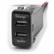 Разъем USB в штатную заглушку Carav 17-103 Toyota/Lexus / 2 порта: аудио + зарядное устройство