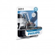 Лампа галогенная Philips H11 WhiteVision +60%, 3700K, 1шт/блистер 12362WHVB1