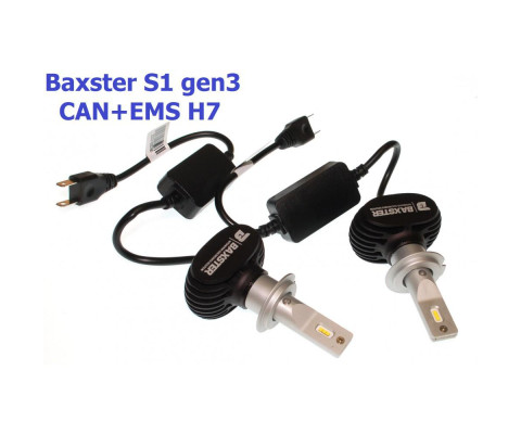 Лампы светодиодные Baxster S1 gen3 H7 6000K CAN+EMS (2 шт) Лампы светодиодные Baxster S1 gen3 H7 6000K CAN+EMS (2 шт)