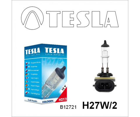 Лампа галогенная Tesla H27W/2 (PGJ13) 12V, 27W B12721