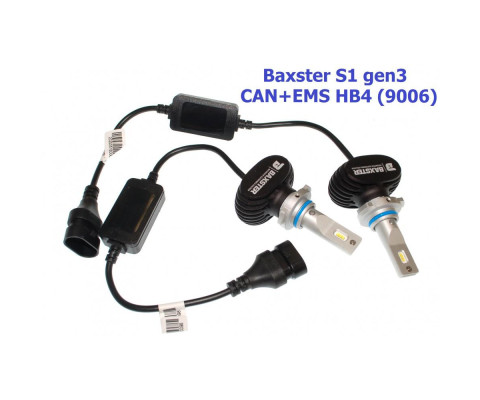 Лампы светодиодные Baxster S1 gen3 HB4 (9006) 5000K CAN+EMS (2 шт)