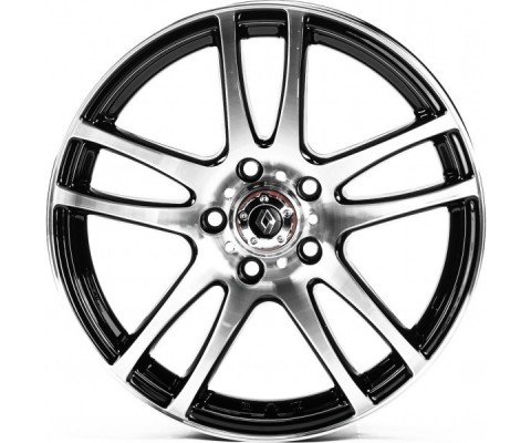 Replica Renault (RN5099) 7x17 5x114.3 ET43 DIA66.1 (gloss black machined face)