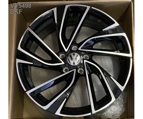 Replica Volkswagen (VV5498) 7x17 5x112 ET45 DIA57.1 (black machined face)