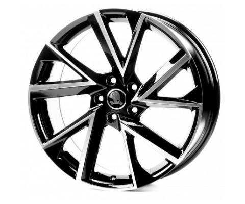 Replica Skoda (SK0262) 7.5x18 5x100 ET45 DIA57.1 (black machined face)