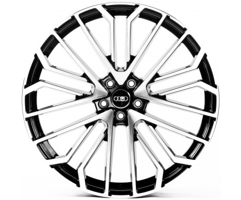 Replica Audi (A22434) 9.5x22 5x112 ET26 DIA66.6 (gloss black machined face)