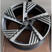 Replica Audi (A5639) 9.5x22 5x112 ET36 DIA66.6 (gloss grey machined face)