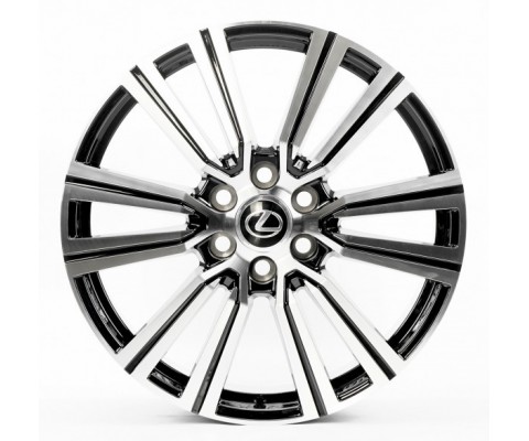 Replica Lexus (LX6125) 8x22 6x139.7 ET55 DIA95.1 (gloss black machined face)