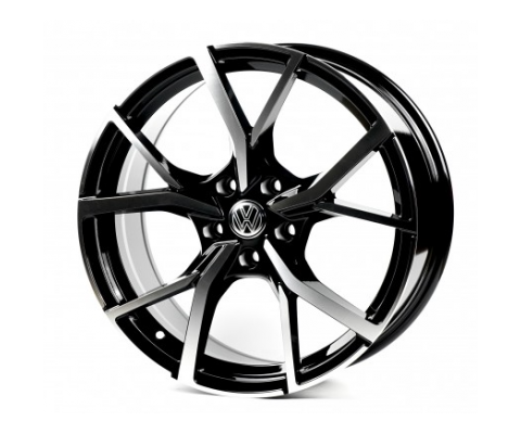 Replica Volkswagen (VV5499) 7.5x17 5x112 ET45 DIA57.1 (gloss black machined face)