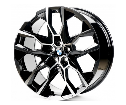 Replica BMW (B5592) 9.5x22 5x112 ET32 DIA66.6 (gloss black machined face)