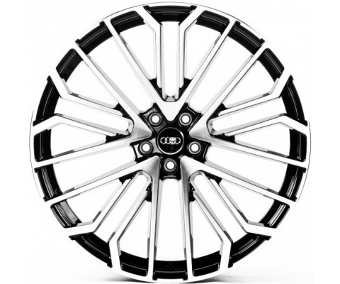 Replica Audi (A22434) 9.5x22 5x112 ET26 DIA66.6 (gloss black machined face)