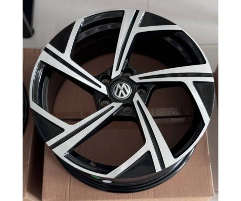 Replica Volkswagen (VV5502) 8x18 5x112 ET45 DIA57.1 (gloss black machined face)