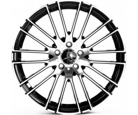 Replica Mercedes (MR143) 8.5x19 5x112 ET35.5 DIA66.6 (gloss black machined face)