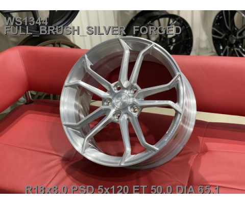 WS Forged WS1344 8x18 5x120 ET50 DIA65.1 (full brush silver)