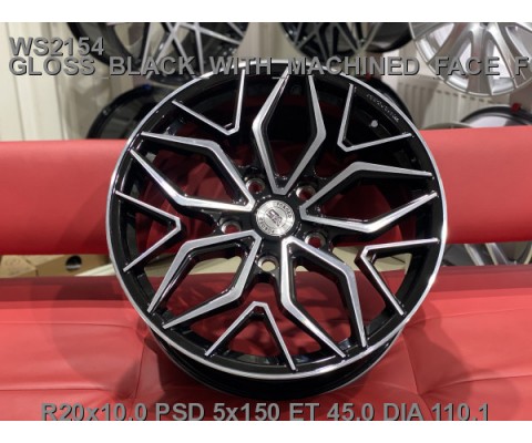 WS Forged WS2154 10x20 5x150 ET45 DIA110.1 (gloss black machined face)